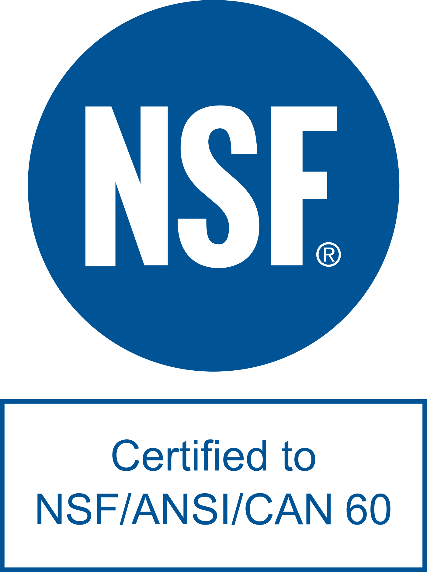 Certificación NSF 60 de CLARVI para productos de tratamiento de agua.