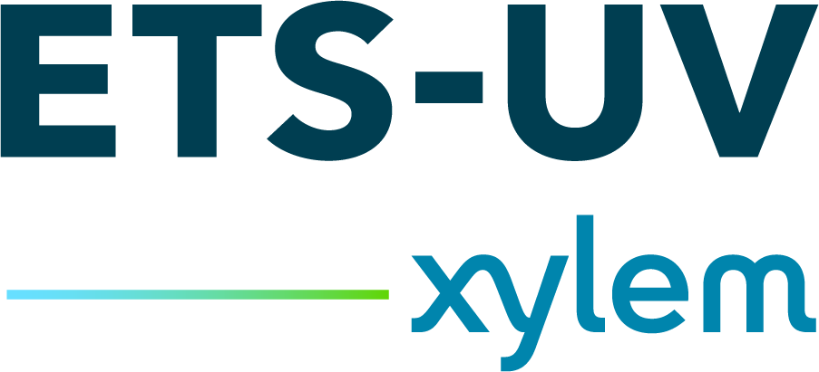 Logo ETS-UV marca de desinfección por luz UV para tratamiento de agua.
